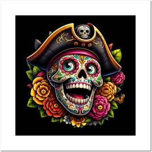 Sugar Skull Art - Pirate Skull Posters and Art